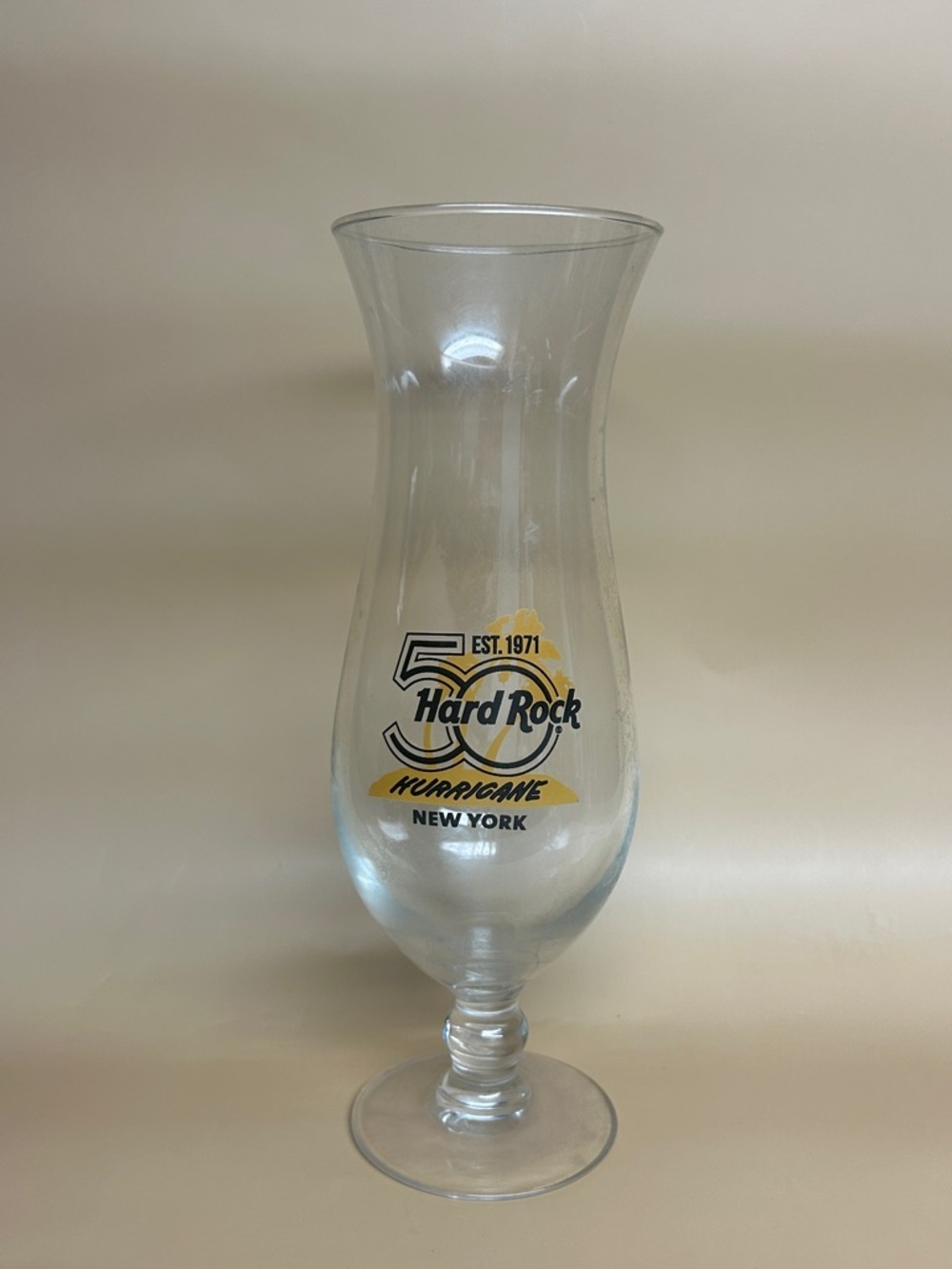Hard Rock Cafe Hurricane Collectors Souvenir Glassware New York 10” Tall